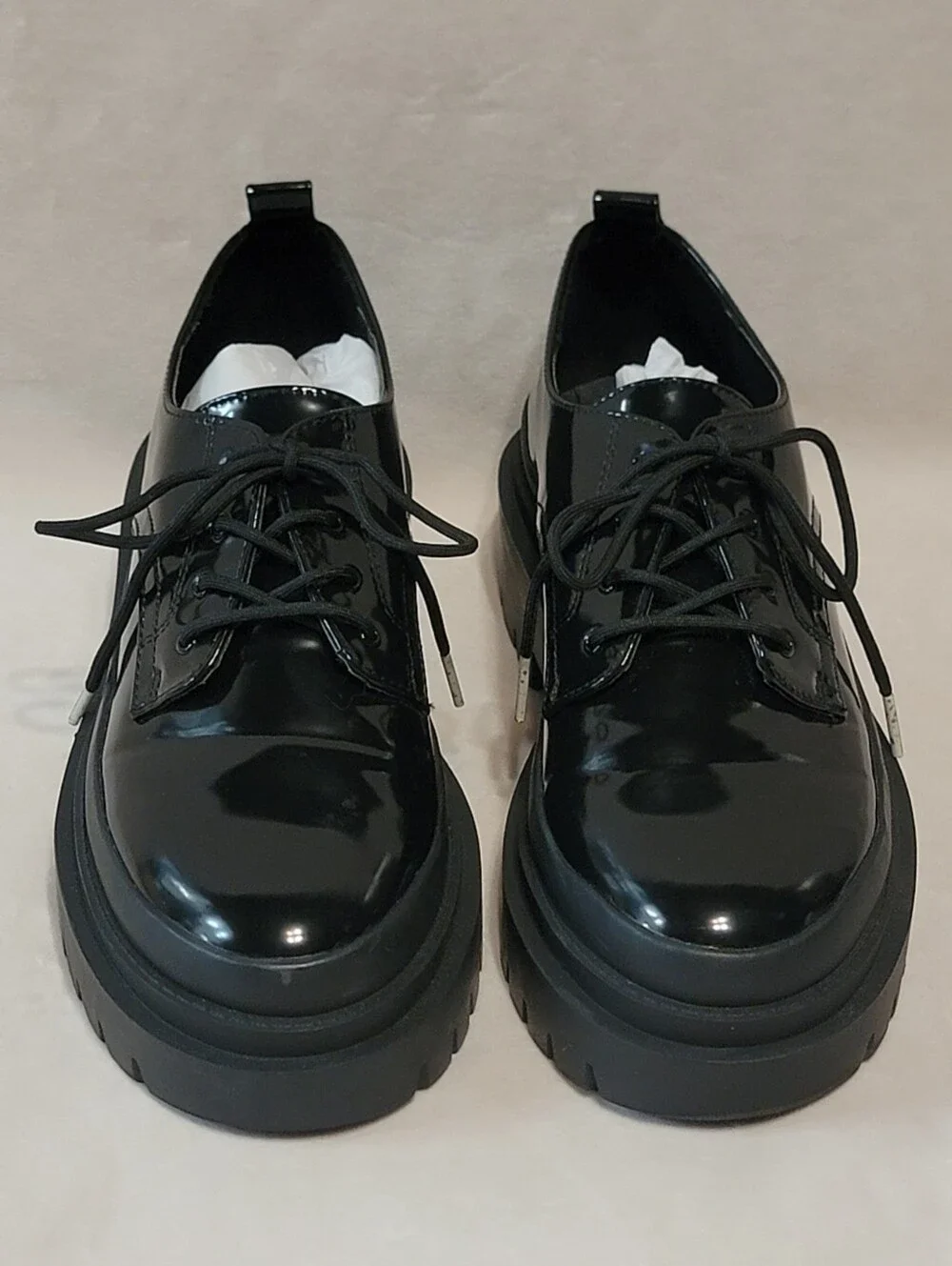 Steve Madden Black Platform Shoes Women's Size 8 Malene Loafers